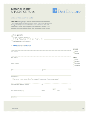 Medical Elite Application Form