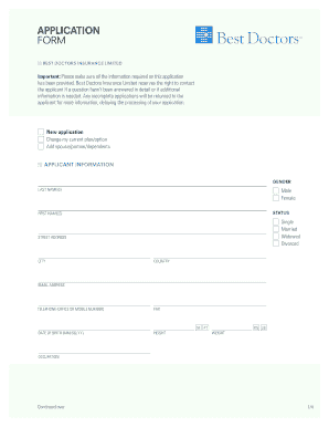 Best Doctors Insurance Application Form