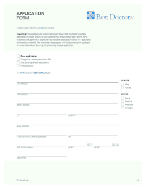 Best Doctors Insurance Application Form