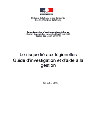Le risque li aux lgionelles Guide dinvestigation et d