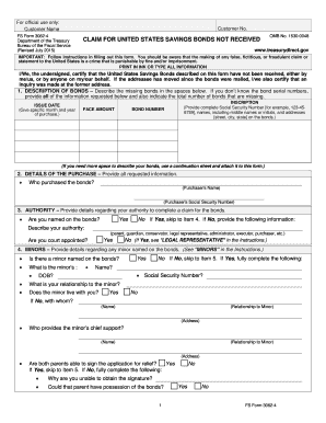US Savings Bonds Claim Form