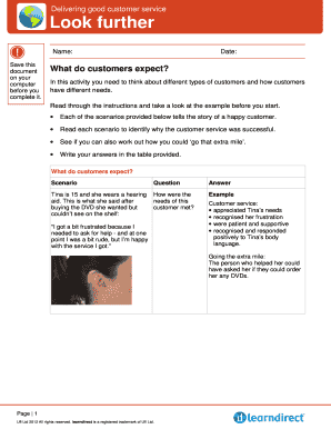 Customer Service Training Activity