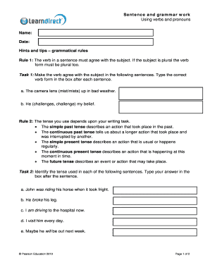 Grammar Worksheet