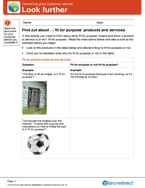 Fit for Purpose Assessment Form