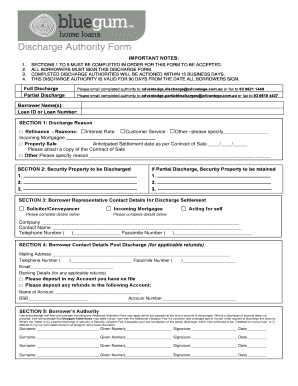 Discharge Authority Form