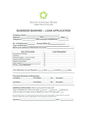 Business Loan Application
