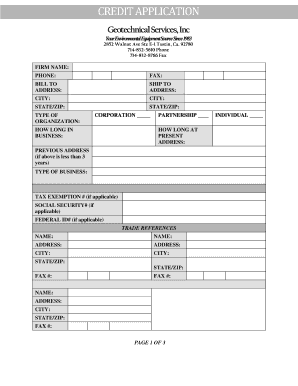 Credit Application Form