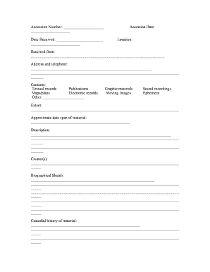 Archival Accession Form