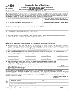 IRS Form 4506 Request for Copy of Tax Return