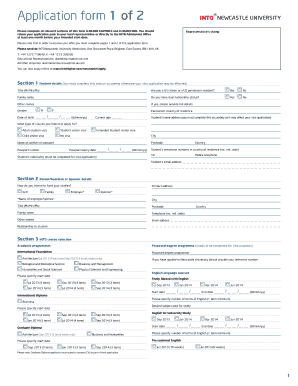 INTO Newcastle University Application Form