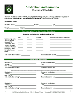 Medication Authorization Form