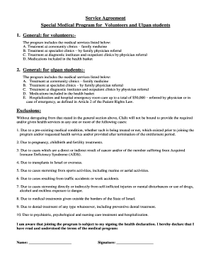 Special Medical Program Agreement
