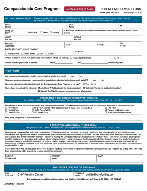 Compassionate Care Program Patient Enrollment Form