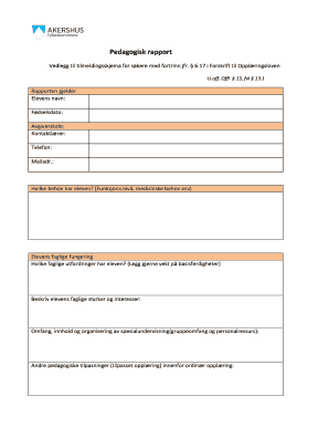 Pedagogical Report for Priority Applicants