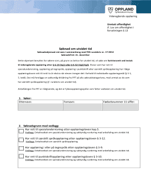 Application for Extended Time in Upper Secondary Education
