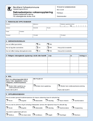 Adult Education Application Form