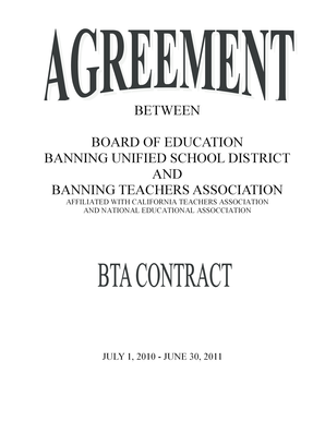 BTA Contract PDF - Banning Teachers Association - banning k12 ca