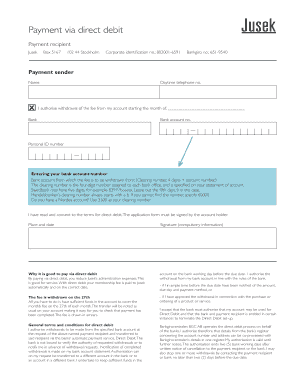 Jusek Direct Debit Authorization Form