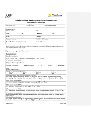 WageSecure Group Supplemental Involuntary Unemployment Application