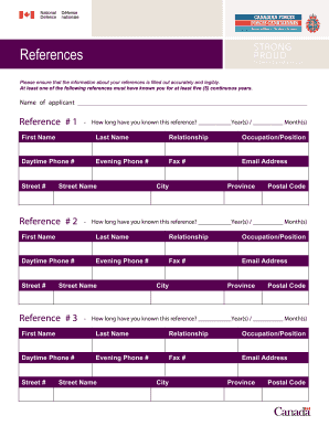 Canadian Forces Reference Form