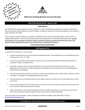 2015 ARA Cost of Doing Business Survey