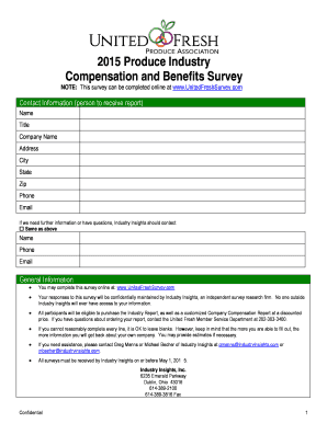2015 Produce Industry Compensation and Benefits Survey