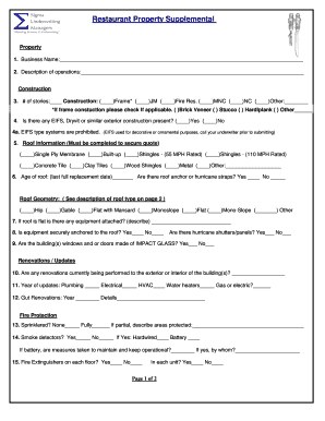 Restaurant Property Supplemental - Sigma Underwriting Managers