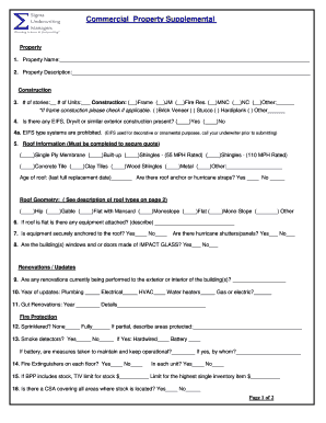 Commercial Property Supplemental Form