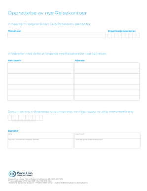 Diners Club Travel Account Application