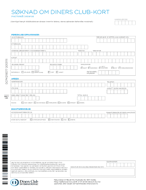 Diners Club Credit Card Application