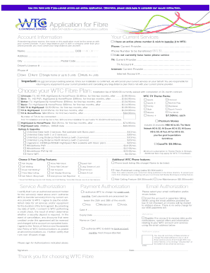 WTC Fibre Application Form