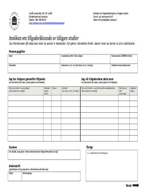 Umeå University Credit Transfer Application