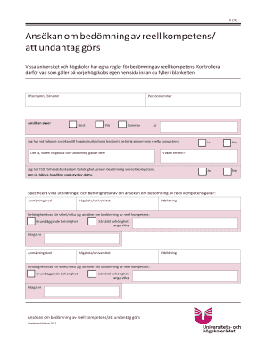Application for Assessment of Real Competence