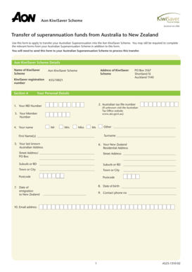 Aon KiwiSaver Scheme Transfer Form