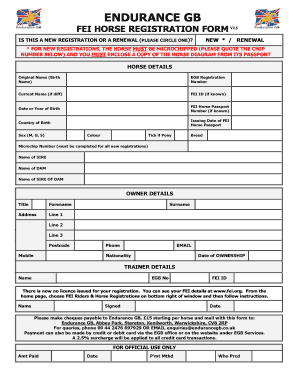 FEI Horse Registration Form