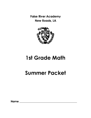 1st Grade Math Summer Packet
