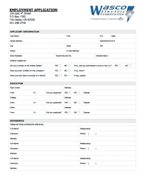 Employment Application Form