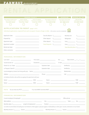 Application to Rent
