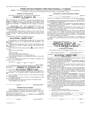 California Sterilization Consent Form
