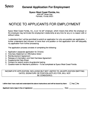 General Application For Employment