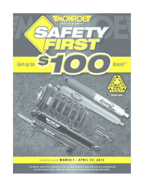 Monroe Safety First Consumer Rebate Form