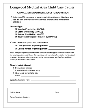 Authorization for Topical Ointment Administration