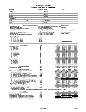 Convaid EZ Rider Order Form