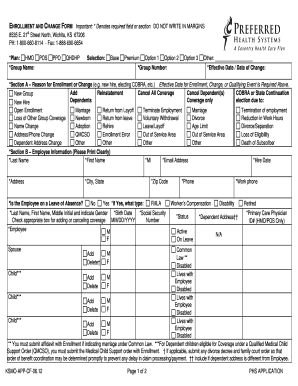 Health Insurance Enrollment and Change Form