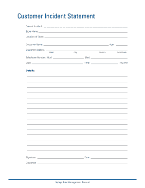 Customer Incident Statement Form