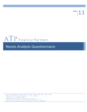 Needs Analysis Questionnaire