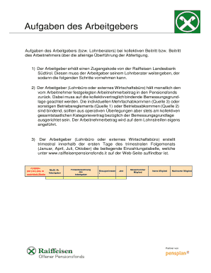 Aufgaben des Arbeitgebers