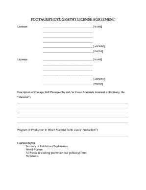 Footage/Photography License Agreement
