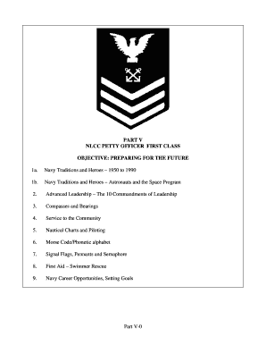 PART V NLCC PETTY OFFICER FIRST CLASS OBJECTIVE PREPARING - ftlseacadets