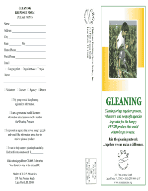 Gleaning Response Form